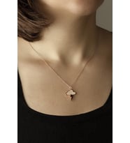 Bulut Kolye Şimşek 925 Ayar Gümüş (Rose)