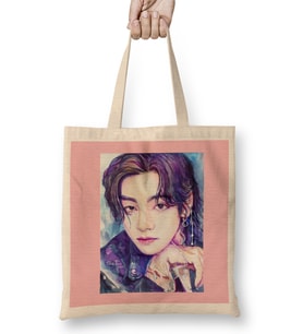 Bts Taehyung Bts Butter 01 Bez Çanta Uzun Saplı