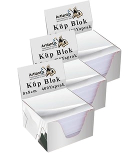 Küp Blok Not Kağıdı 3 Paket 8x8 cm Beyaz Küp Not Kağıdı Kare Kağıt Beyaz Boş Kağıt 400 Yaprak Hatırlatma Ofis