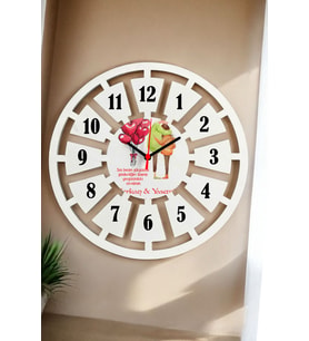 Sevgiliye Hediye Duvar Saati 40cm 001 (Beyaz)