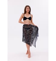 İç Gösterir Transparan Pareo - Bandana Çiçeği Model 150x95 Cm