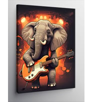 Kanvas Tablo Gitar Çalan Fil
