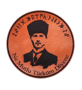 ATATÜRK Deri PEÇ  Ne Mutlu Türküm Diyene- Arma - Askeri Patch
