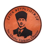 ATATÜRK Deri PEÇ  Ne Mutlu Türküm Diyene- Arma - Askeri Patch