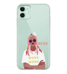 Apple Pink Hair Tasarımlı Şeffaf Telefon Kılıfı