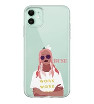 Apple Pink Hair Tasarımlı Şeffaf Telefon Kılıfı