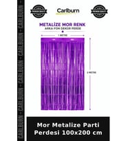 Mor Metalize Parti Perdesi 100x200 cm Dekoratif Fon Mekan Dekoru Süsleme Ürünü