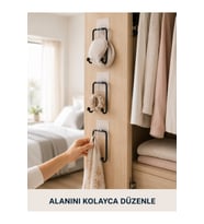 3 Adet Çok Amaçlı Yapışkanlı Askı Pratik Duvar Tipi Düzenleyici
