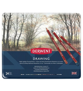 DERWENT DRAWING PENCİL-  RENKLİ ÇİZİM KALEM SETİ 24 LÜ TENEKE KUTU - DW0700672