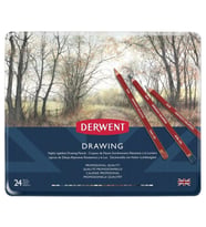 DERWENT DRAWING PENCİL-  RENKLİ ÇİZİM KALEM SETİ 24 LÜ TENEKE KUTU - DW0700672