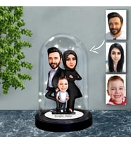 KİŞİYE ÖZEL AİLE TASARIMLI IŞIKLI KARİKATÜR FANUS BİBLO FN79