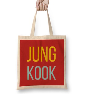 WE LOVE YOU JUNGKOOK BTS ARMY FANS GIFTS Bez Çanta Uzun Saplı