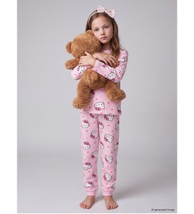 LCW Kids Pembe Hello Kitty Baskılı Kız Çocuk Pijama Takım