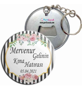 Eskitme Desenli Kına Gecesi Hediyelik Anahtarlık Açacak 24 Adet