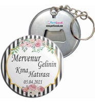 Eskitme Desenli Kına Gecesi Hediyelik Anahtarlık Açacak 24 Adet