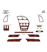 Meriç® Peugeot 306 Ön Torpido Kaplama Maun 13 Parça 1993-1997 (Maun)