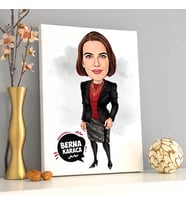 Harika Kadın Karikatürlü Kanvas Tablo