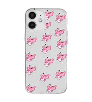 Iphone 12 Uyumlu Pink Panter Tasarımlı Şeffaf Telefon Kılıfı