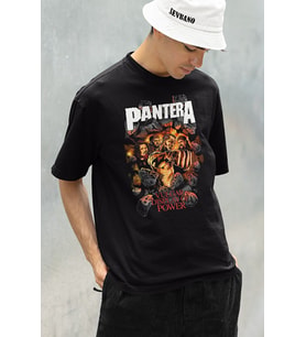 Pantera Vulgar Display Of Power Baskılı Unisex Oversize Rock Metal Tişört