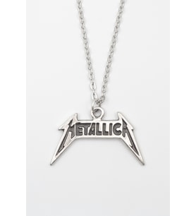 Metallica Yazılı Kolye - Düz Ezme İthal Zincirli Unisex Gümüş Kaplama - 60 cm