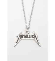 Metallica Yazılı Kolye - Düz Ezme İthal Zincirli Unisex Gümüş Kaplama - 60 cm