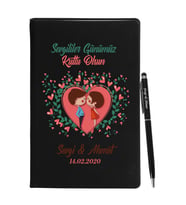 Sevgililer Gününe Özel Siyah Defter Kalem Seti 4
