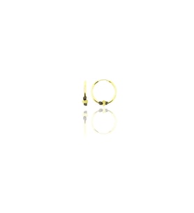 Söğütlü Silver Gümüş altın yaldızlı 12 mm mini  işlemeli halka küpe