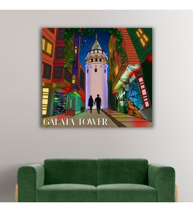 Galata Kulesi Tasarımlı Kanvas Tablo