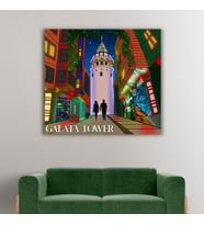 Galata Kulesi Tasarımlı Kanvas Tablo