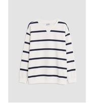 LCW Kids Lacivert Çizgili Erkek Çocuk Sweatshirt