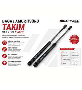 Volkswagen Golf 7 Bagaj Amortisörü Takım (Sağ + Sol) 2012 ve Üzeri Uyumlu Güçlü Basınçlı