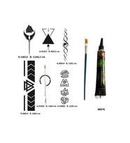Şerit Sırt Bacak Tüp Kına ve Fırça hediyeli Tattoo Geçici Dövme Seti