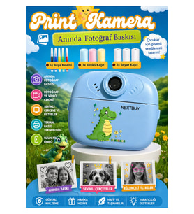Çocuk Fotoğraf Makinesi Dijital HD Video Kamera Anlık Termal Resim Kağıt Ba