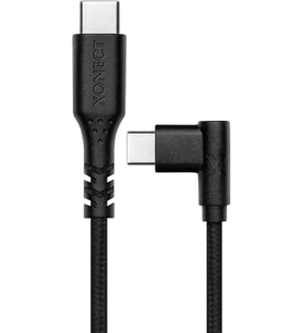 Type-C ile Uyumlu iPhone ve Samsung ile Uyumlu Hızlı Şarj ve Data Kablosu 100 cm L Tipi Gaming Hasır Örgülü (Siyah)