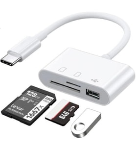 5232 Usb Type C To Sd Microsd Tf Kart Okuyucu Usb 3in1 Çevirici Dönüştürücü Adaptör