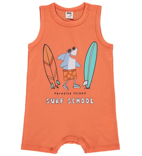 Civil Baby Surf School Baskılkı 6-18 Ay Tulum - Kırmızı