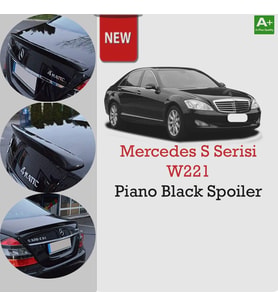 Mercedes W221  S Serisi Bagaj Üstü Piano Black  Spoiler Kanat 2005-2013