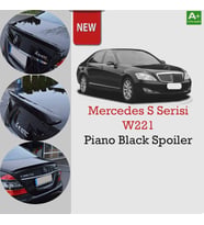 Mercedes W221  S Serisi Bagaj Üstü Piano Black  Spoiler Kanat 2005-2013