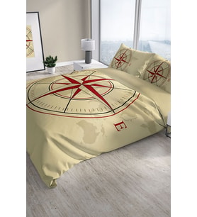 Compass 3d Pamuk Saten Çift Kişilik Nevresim Seti