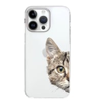 Apple iPhone 14 Pro Max Uyumlu Kapak Catface Tasarımlı Şeffaf Silikon Kılıf