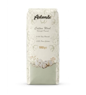 Aslanlı %100 Saf Beyaz Pamuk - 100 Gramlık Paket