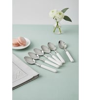 6 lı Paslanmaz Çelik Soft Beyaz Yemek Kaşığı Seti