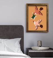 BK Gift Yatak Odası Konseptli Doğal Masif Ahşap Çerçeveli Tablo 45x65cm-112