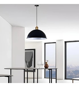 RİOLIGHT VİNTAGE,RUSTİK,RETRO CAFE,MUTFAK,ODALAR İÇİN SİYAH 1XE27 DUYLU METAL SARKIT AVİZE ÇAP:40CM