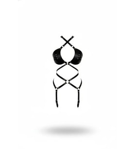 Mulvxbrf Brf02 Siyah Body Harness Deri Çapraz Bağlamalı Tam Vücut Aksesuarı - Brf1409 (Mulvix)