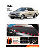 MAZDA 626 (1997-2002) Uyumlu Torpido Örtüsü Torpido Kılıfı - Siyah Kırmızı