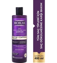 Bioblas Kafein Arjinin Biotin Saç Dökülmesi Karşıtı Şampuan 400 Ml Besleyici, Güçlendirici, Dökülme Karşıtı