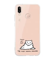 Huawei P20 Lite Uyumlu Baskılı Yumuşak Silikon Şeffaf Telefon Kılıfı