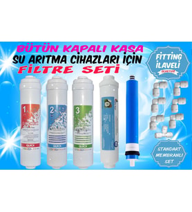 Sulook Inline Kapalı Kasa Tüm Su Arıtma Cihazlarına Uyumlu 5'li Filtre Takımı