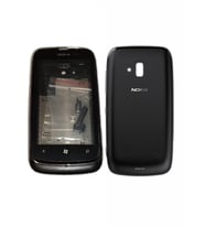 Nokia 610 Full Kasa Kapak Tuş Takımı N610 Uyumlu Siyah Renk Orta Kasa Ön Kapak Arka Kapak